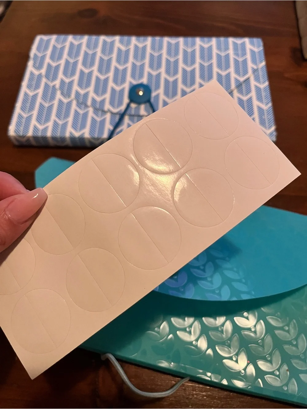 Blue and Teal Floral 13 pocket accordion file. 10.25 X 6 inches. Set of 2.